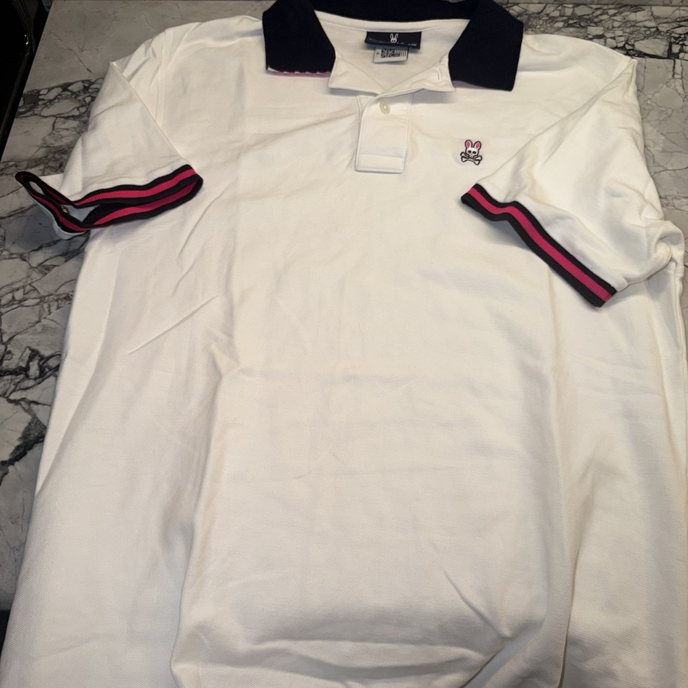 Psycho Bunny Size 6 Large Men's White Polo